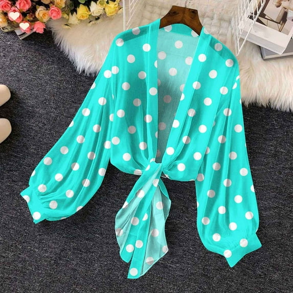 Delliss Women's Fashion Print Bell Sleeve Loose Blouse Casual Draped Cardigan Comfy Lightweight Tops