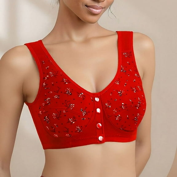 Delliss Women's Front Close Sports Bra Easy Fit & Built-up Support