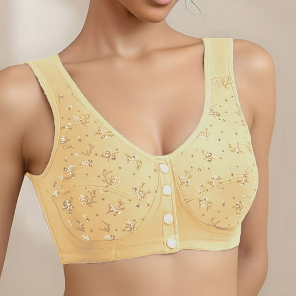 Delliss Women's Front Close Sports Bra Easy Fit & Built-up Support