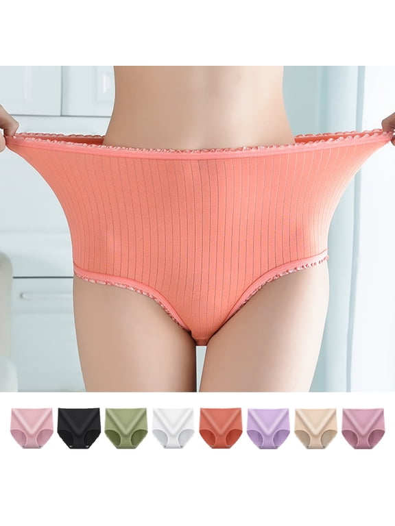Women's High Waisted Full Coverage Underpant Postpartum Leakproof Trendy Soft Stretch Breathable Briefs 3 Pack