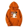 thumbnail image 1 of Delliss Women's Hooded Long Sleeve Pullover Fashion Hiking Sweatshirts Basic Top Orange XXXL, 1 of 6