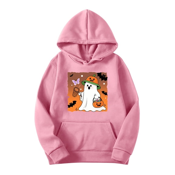 Delliss Women's Hooded Long Sleeve Pullover Fashion Hiking Sweatshirts Basic Top Pink M