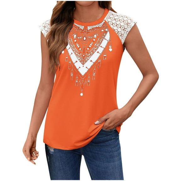 Delliss Women's Lace Summer Casual Fashion Cute Sleeveless Shirts Blouse Tank Tops