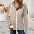 thumbnail image 1 of Delliss Women's Long Sleeve Pocket Top Hooded Casual Zipper Jacket, 1 of 6