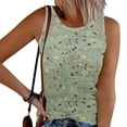 thumbnail image 1 of Delliss Women's New Summer Round Neck Sleeveless Casual Print T-shirt, 1 of 5