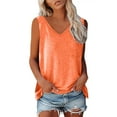 thumbnail image 1 of Delliss Women's Simple V Neck Sleeveless T-Shirt Loose Tunic Tank Blouse, 1 of 5