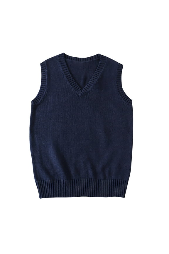 Women's Solid Color Sleeveless Knitted Sweater Vest V Neck Top