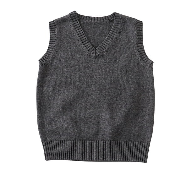 Delliss Women's Solid Color Sleeveless Knitted Sweater Vest V Neck Top