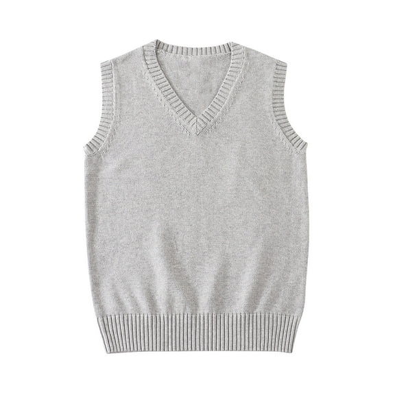 Delliss Women's Solid Color Sleeveless Knitted Sweater Vest V Neck Top