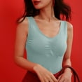 thumbnail image 1 of Delliss Women's Solid Color Tank Top With Padding Basic Blouse, 1 of 4