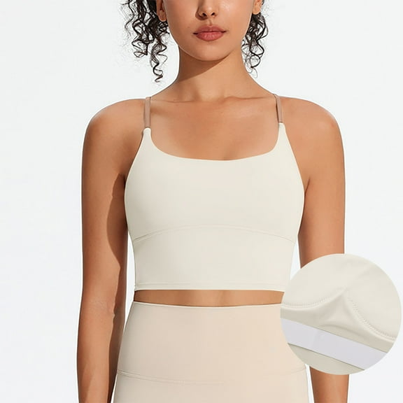 Delliss Women's Square Neck Crop Tank Top With Padding