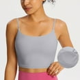 thumbnail image 1 of Delliss Women's Square Neck Solid Color Camisole Fashion Crop Tank Top With Padding, 1 of 4