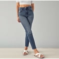 thumbnail image 1 of Delliss Women's Straight Leg Rolled Hem Jeans Pants Stretchy Jeans With Pockets Blue L, 1 of 5