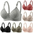 thumbnail image 1 of Delliss Women's Stylish Wireless T-Shirt Bra Classic Daily Bras Red 42, 1 of 3