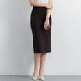 thumbnail image 1 of Delliss Women's Summer High Waist Solid Color Wrap Hip Elegant Skirt Coffee XXL, 1 of 4