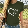 thumbnail image 1 of Delliss Women's Top heart-shaped printed short sleeved T-shirt top Loose Summer Top, 1 of 8