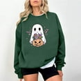 thumbnail image 1 of Delliss Women's Trendy Halloween Print Blouse Long Sleeve Casual Top Green XL, 1 of 4