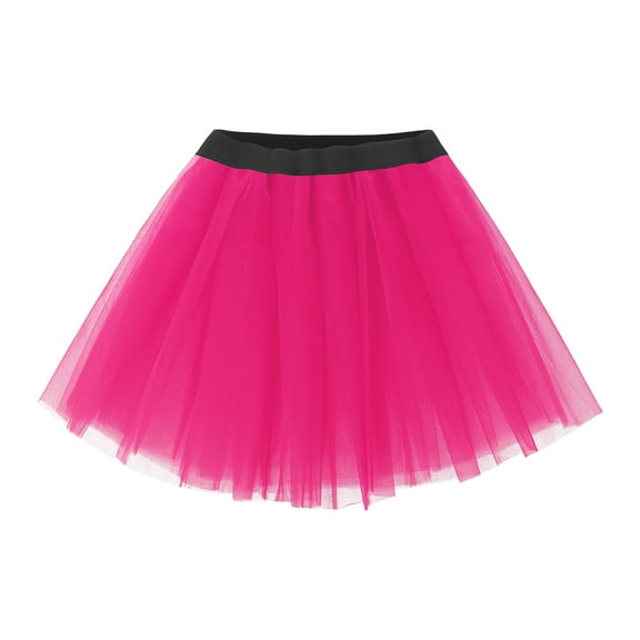 Delliss Women's Trendy Solid Color Tulle Puffy Skirt Ballroom Skirt