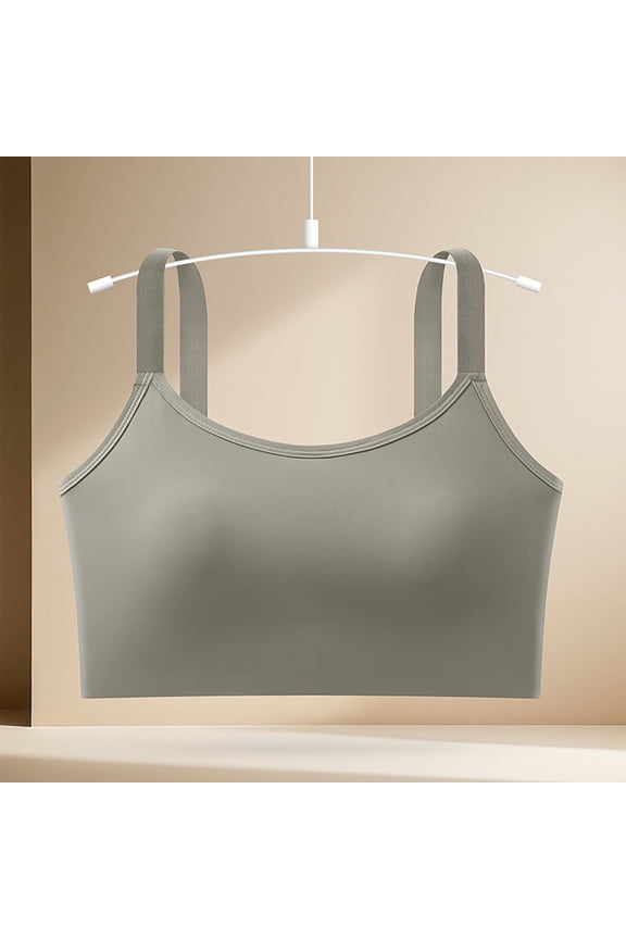 Women's Trendy Solid Color Vest Underwear Gathering Folding Anti Sagging Bra