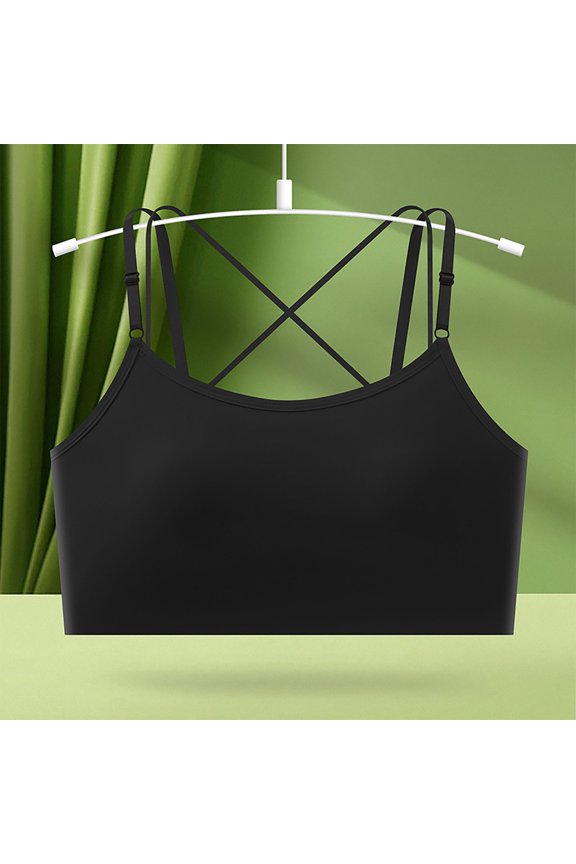 Women's Trendy Solid Color Vest Underwear Gathering Folding Anti Sagging Bra