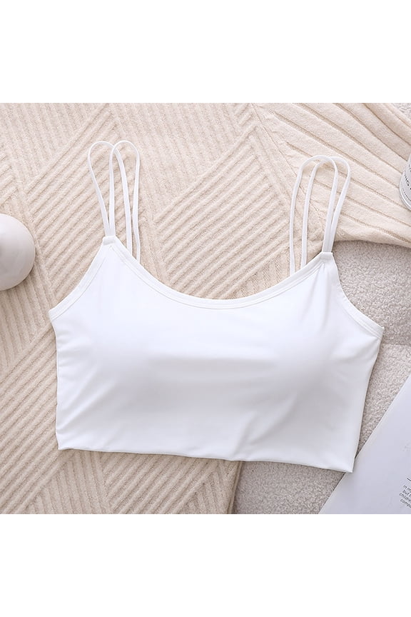 Women's Trendy Solid Color Vest Underwear Gathering Folding Anti Sagging Bra