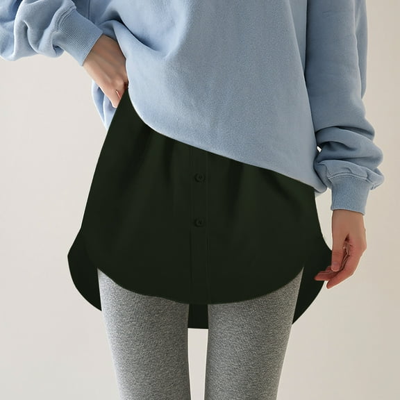 Delliss Women's Trendy Versatile Hem Casual Fake Hem Short Skirt