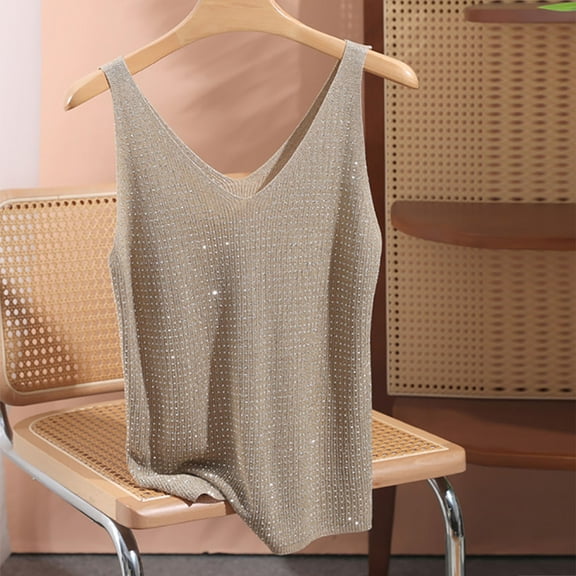 Delliss Women's V Neck Stylish Tank Top