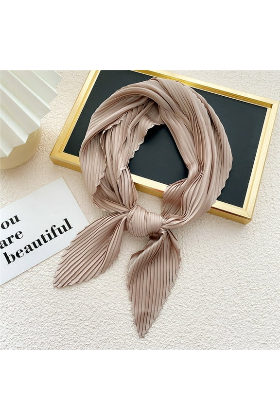 Women's Wrinkled Fashion Gifts Hair Head Band Neck Plain Narrow Scarf Lightweight Creative Accessories