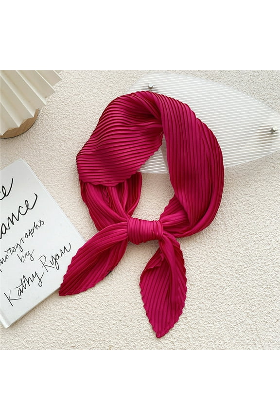 Women's Wrinkled Fashion Gifts Hair Head Band Neck Plain Narrow Scarf Lightweight Creative Accessories