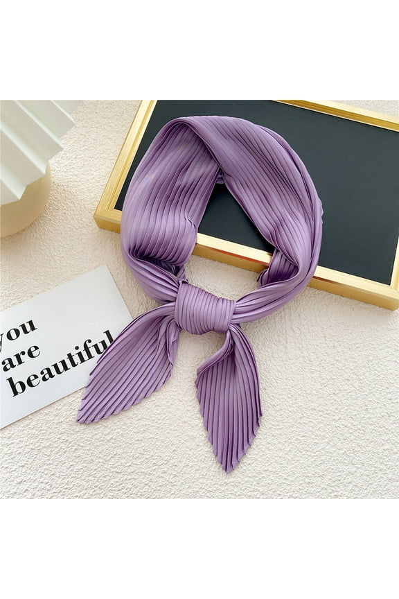 Women's Wrinkled Fashion Gifts Hair Head Band Neck Plain Narrow Scarf Lightweight Creative Accessories