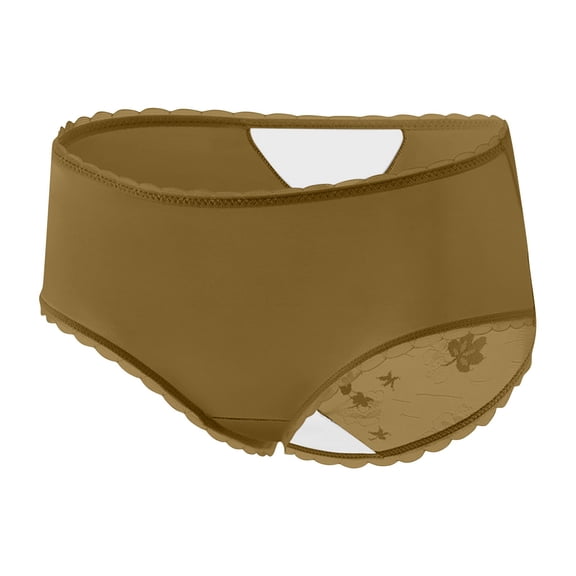 Delliss Women satin patchwork Briefs Cute Lace Cheeky Bikini nude underwear breathable seamless Panties Ladies No Show Silky Hipster