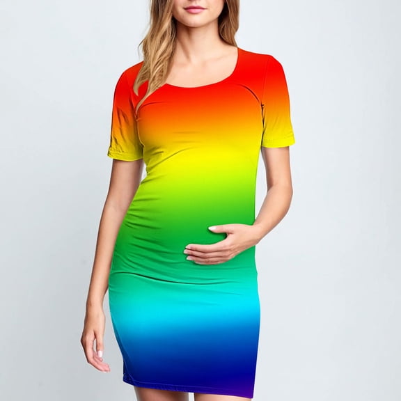 Delliss Womens Maternity Bodycon Dress with Side Pleat