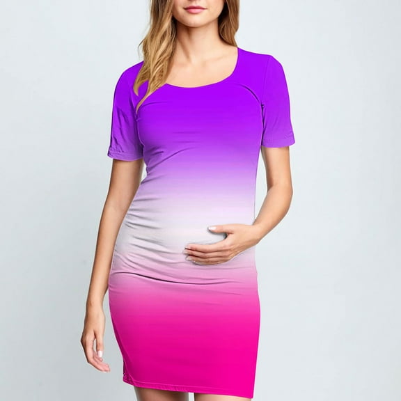 Delliss Womens Maternity Bodycon Dress with Side Pleat