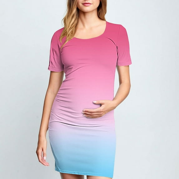 Delliss Womens Maternity Bodycon Dress with Side Pleat