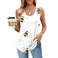 thumbnail image 1 of Delliss Womens Summer Fashion Tank Tops Sleeveless Bee Print T Shirt Casual Loose Fit Tunic Blouses, 1 of 7