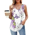 thumbnail image 1 of Delliss Womens Summer Tank Tops Sleeveless Butterfly Print T Shirt Casual Loose Fit Tunic Blouses, 1 of 7