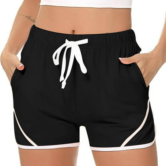 Delliss Womens Workout Gym Sports Shorts Casual Lounge Shorts Ladies Fashion Simple Active Apparel with Pockets