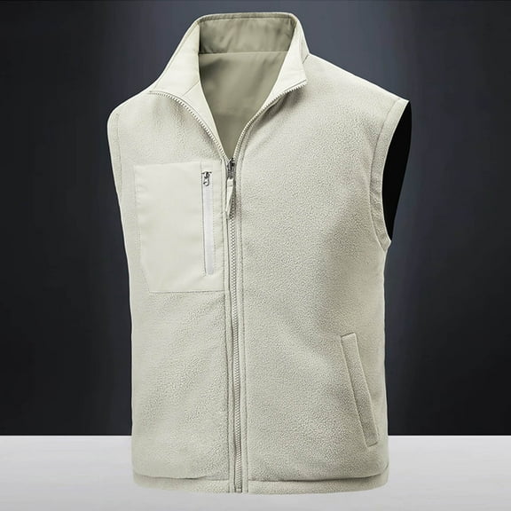 Delliss Workwear Sleeveless Full Zipper Top Men's Outdoor Photographer Fishing Top Lapel Jacket With Zipper Pocket