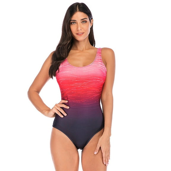 Delliss women's sexy backless one-piece Crew Neck swimsuit One Piece Swimsuit for Women Modest Athletic Swimming Suit