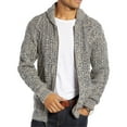 thumbnail image 1 of Dellytop Mens Shawl Neck Cardigan Sweater Cable Knit Zip Up Closure With Pockets Winter Jacket, 1 of 3