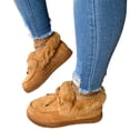 thumbnail image 1 of Dellytop Women Faux Fur Winter Casual Fashion Flat Boots Brown 7, 1 of 3