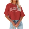 thumbnail image 1 of Dellytop Women Half Sleeve Drop Shoulder Striped Basic Crop Tops, 1 of 3