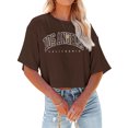 thumbnail image 1 of Dellytop Women Half Sleeve Drop Shoulder Striped Basic Crop Tops, 1 of 3