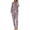 thumbnail image 1 of Dellytop Women's Solid Color 2-Piece Long Sleeve Pyjama Set, 1 of 4