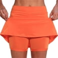 thumbnail image 1 of Dellytop Women's Solid Color Double Layer Skort With Pockets Skirt Shorts, 1 of 5