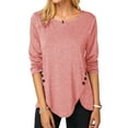 thumbnail image 1 of Dellytop Womens Casual Long Sleeve Button Side Tunic Shirt, 1 of 2