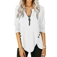 thumbnail image 1 of Dellytop Womens Casual Long Sleeve Round Neck Button Side Blouses Tops, 1 of 3
