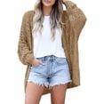 thumbnail image 1 of Dellytop Womens Crochet Boho Solid Color Open Front Cardigan Sweater Camel M, 1 of 5