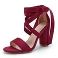 thumbnail image 1 of Dellytop Womens Lace Up Chunky Ankle Strappy Pumps High Heels Sandals, 1 of 5