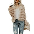 thumbnail image 1 of Dellytop Womens Open Front Faux Fur Cardigan Shaggy Jacket Coat, 1 of 7
